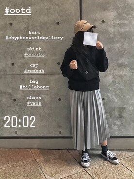 「アイテム（キャップ）」を使った、minaさん（レディース・152cm・10代）の秋コーディネート