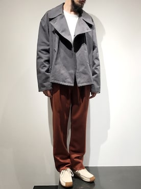 「LEMAIRE（ルメール）のアイテム（ジャケット/アウター）」を使った、河内 啓幸 さん（メンズ・174cm）の秋コーディネート