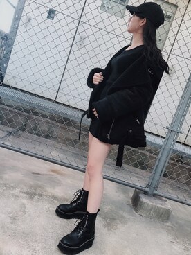 「ENVYM（アンビー）のアイテム（帽子）」を使った、ENVYM_KIYOKAさん（レディース・153cm）の冬コーディネート