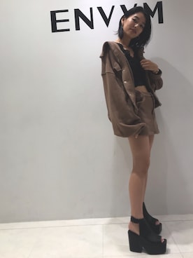 「envym_staff」｜「アイテム（カバーオール）」を使った、ENVYM_KIYOKAさん（レディース・153cm）の夏コーディネート