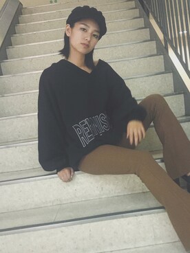 「ENVYM（アンビー）のアイテム（帽子）」を使った、ENVYM_KIYOKAさん（レディース・153cm）の夏コーディネート