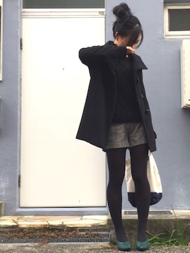 「黒髪」｜「アイテム（その他アウター）」を使った、はいこさん（レディース・162cm）の冬コーディネート