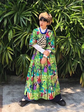 「チャイハネ（チャイハネ）のアイテム（キャップ）」を使った、chylboomさん（レディース・162cm）の秋コーディネート