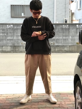 「DIESEL（ディーゼル）のアイテム（サングラス）」を使った、andry-maggaさん（メンズ・170cm）の春コーディネート