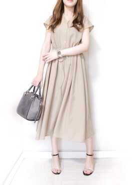 「Daniel Wellington（ダニエルウェリントン）の販売終了 クラシックペティット ボンダイ 32mm（アナログ腕時計）」を使った、yuiさん（レディース・170cm）の夏コーディネート