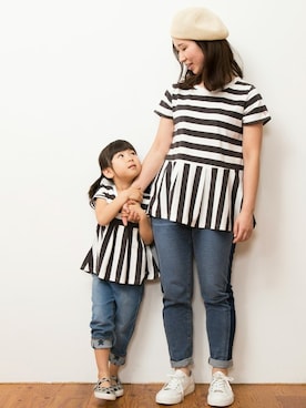 「HAKKA KIDS（ハッカキッズ）のアイテム」を使った、hakka kidsさん（キッズ・106cm）の春コーディネート