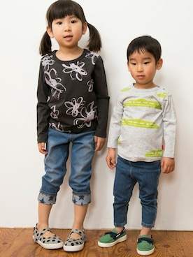 「HAKKA KIDS（ハッカキッズ）のアイテム」を使った、hakka kidsさん（キッズ・106cm）の春コーディネート