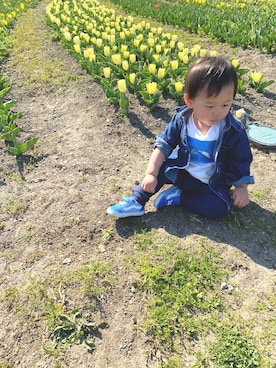 「ノースフェイス」｜ao☽･:*さん（キッズ・90cm）の春コーディネート