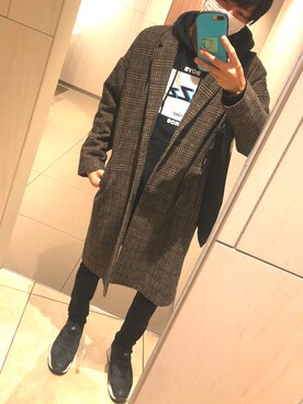 「Reebok（リーボック）のインスタポンプ フューリー OG（スニーカー、ブラック系）」を使った、Naoさん（メンズ・174cm）の冬コーディネート