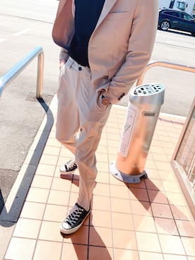 「CONVERSE TOKYO（コンバーストウキョウ）のアイテム（シューズ）」を使った、Naoさん（メンズ・174cm）の春コーディネート