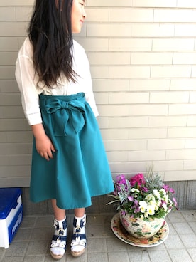 「アイテム（スカート）」を使った、らむPさん（キッズ・120cm）の春コーディネート
