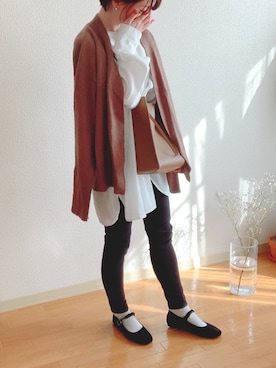 「SVEC（シュベック）のカンフーシューズ kung fu Shoes / ストラップパンプス（バレエシューズ）」を使った、- n o c o -さん（レディース・153cm）の秋コーディネート