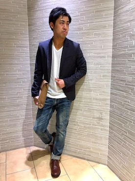「MK MICHEL KLEIN HOMME （エムケーミッシェルクランオム）のアイテム（パンツ）」を使った、MKオム池袋東武店さん（メンズ・167cm）の春コーディネート
