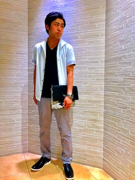 「MK MICHEL KLEIN HOMME （エムケーミッシェルクランオム）のアイテム（パンツ）」を使った、MKオム池袋東武店さん（メンズ・167cm）の夏コーディネート
