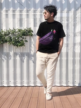 「アイテム（ボディバッグ/ウエストポーチ）」を使った、NDさん（メンズ・176cm）の春コーディネート