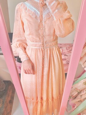 「VINTAGE（ヴィンテージ）のアイテム（ドレス）」を使った、andidilianさん（レディース・157cm）の春コーディネート