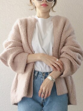 「beautiful people（ビューティフルピープル）のアイテム（その他アウター）」を使った、コマさんさん（レディース・154cm）の冬コーディネート