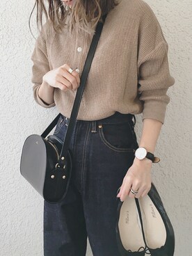 「FRAMeWORK（フレームワーク）のPORSELLI バレーシューズ◆（バレエシューズ）」を使った、コマさんさん（レディース・154cm）の秋コーディネート