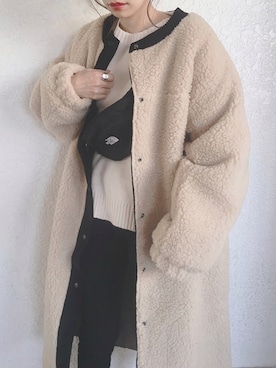 「DHOLIC（ディーホリック）のアイテム（その他アウター）」を使った、コマさんさん（レディース・154cm）の冬コーディネート
