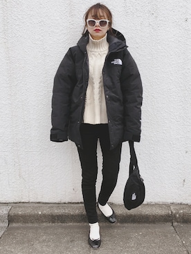 「FRAMeWORK（フレームワーク）のPORSELLI バレーシューズ◆（バレエシューズ）」を使った、コマさんさん（レディース・154cm）の冬コーディネート