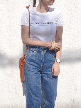 「 Tシャツ」｜コマさんさん（レディース・154cm）の夏コーディネート