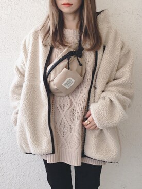 「GRL（グレイル）のケーブル編みニットトップス（ニット/セーター）」を使った、コマさんさん（レディース・154cm）の秋コーディネート