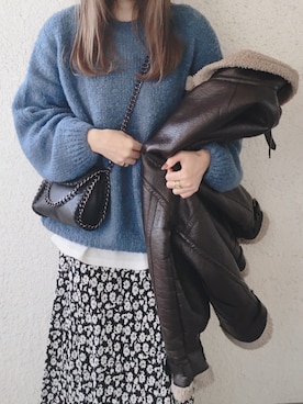 「DHOLIC STYLE（ディーホリックスタイル）のアイテム（その他アウター）」を使った、コマさんさん（レディース・154cm）の冬コーディネート