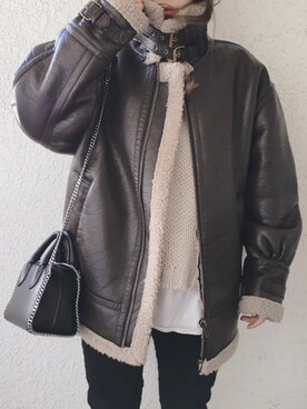 「DHOLIC STYLE（ディーホリックスタイル）のアイテム（その他アウター）」を使った、コマさんさん（レディース・154cm）の冬コーディネート