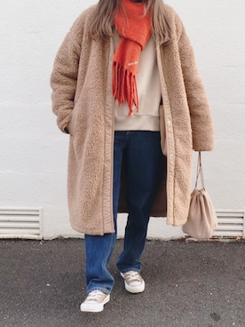 「MASTER&Co（マスターアンドコー）のアイテム（ショルダーバッグ）」を使った、コマさんさん（レディース・154cm）の冬コーディネート