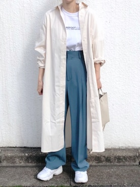 「DHOLIC（ディーホリック）のアイテム（シャツワンピース）」を使った、コマさんさん（レディース・154cm）の春コーディネート