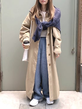 「TODAYFUL（トゥデイフル）のVintageプリントトートバッグ（トートバッグ）」を使った、コマさんさん（レディース・154cm）の春コーディネート