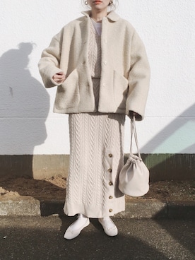 「DHOLIC STYLE（ディーホリックスタイル）のアイテム（その他アウター）」を使った、コマさんさん（レディース・154cm）の冬コーディネート