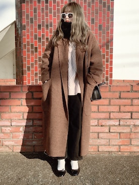 「FRAMeWORK（フレームワーク）のPORSELLI バレーシューズ◆（バレエシューズ）」を使った、コマさんさん（レディース・154cm）の冬コーディネート