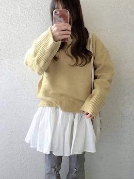 「TODAYFUL（トゥデイフル）のVintageプリントトートバッグ（トートバッグ）」を使った、コマさんさん（レディース・154cm）の春コーディネート