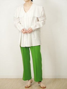 「ＡＮＤＪ（アンドジェイ）のアイテム」を使った、ANDJさん（レディース・165cm）の春コーディネート