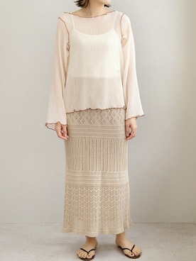 「ＡＮＤＪ（アンドジェイ）のアイテム」を使った、ANDJさん（レディース・165cm）の夏コーディネート