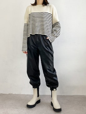 「ジョガーパンツ」｜ANDJさん（レディース・165cm）の秋コーディネート