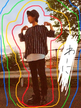 「KANGOL（カンゴール）の【KANGOL】 Word Logo Bucket/【カンゴール】（ハット、ブラック系）」を使った、 🌟  Wa-Ni  🌟さん（メンズ・165cm）の春コーディネート