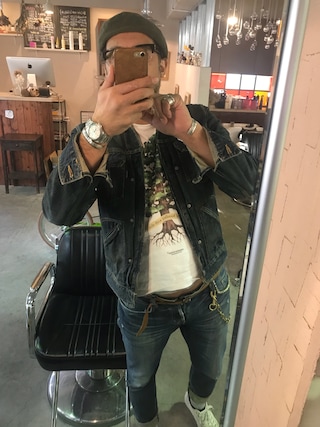 Addict Clothes ブラックデニムジャケット 40 ADDICT CLOTHES(アディクトクローズ) / レザーカラー/デニムジャケット