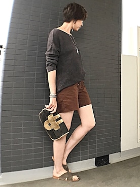 「OZOC（オゾック）のアイテム（パンツ）」を使った、aya_muto610さん（レディース・164cm）の夏コーディネート