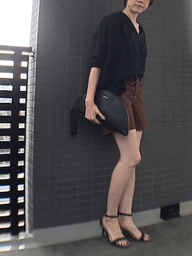 「OZOC（オゾック）のアイテム（パンツ）」を使った、aya_muto610さん（レディース・164cm）の夏コーディネート