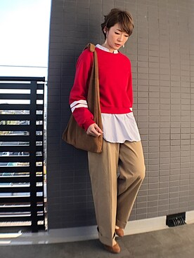 「H&M DIVIDED（エイチアンドエム　ディヴァイデッド）のアイテム（スウェット）」を使った、aya_muto610さん（レディース・164cm）の秋コーディネート