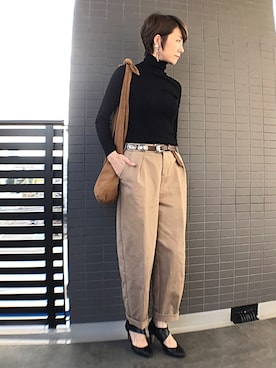 「WORKS（ワークス）のアイテム（シューズ）」を使った、aya_muto610さん（レディース・164cm）の冬コーディネート