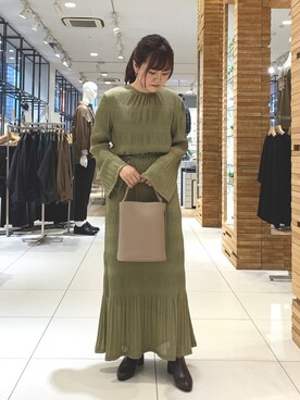 「オリーブ」｜「アイテム（ブーティ）」を使った、nakagawa.さん（レディース・154cm）の夏コーディネート