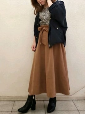 「Te chichi（テチチ）のアイテム（マウンテンパーカー）」を使った、ちぴろさん（レディース・153cm）の秋コーディネート
