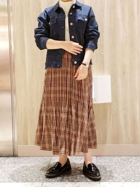 「Te chichi（テチチ）のアイテム（デニムジャケット）」を使った、ちぴろさん（レディース・153cm）の秋コーディネート