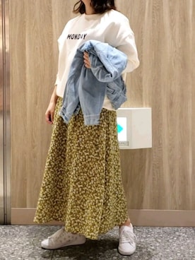 「Te chichi（テチチ）のアイテム（デニムジャケット）」を使った、ちぴろさん（レディース・153cm）の冬コーディネート