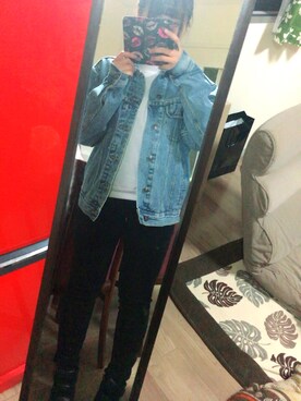 「ショッピング」｜「アイテム（スウェット）」を使った、Kiyomiさん（レディース・153cm）の冬コーディネート