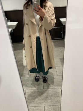 「仕事コーデ」｜「アイテム（トレンチコート）」を使った、yum!!!さん（レディース・153cm）の春コーディネート