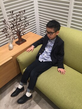 「アイテム（シャツ/ブラウス）」を使った、hayato_rinkaさん（キッズ・130cm）の秋コーディネート